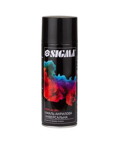 Емаль акрилова аерозольна 400мл RAL 9005 чорний глянець SIGMA, фото  | SNABZHENIE.com.ua