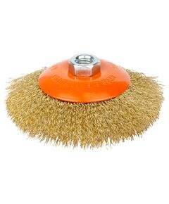 Щетка проволочная конусообразная 125мм М14, латунированная GRAD 9035125, фото  | SNABZHENIE.com.ua