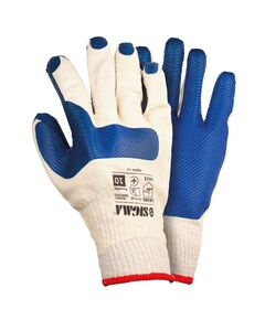 Перчатки трикотажные стекольщика с двойным латексом SIGMA, р10, синие, фото  | SNABZHENIE.com.ua