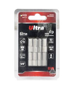 Биты HEX 8x25мм S2, 8 шт в блистере ULTRA, фото  | SNABZHENIE.com.ua