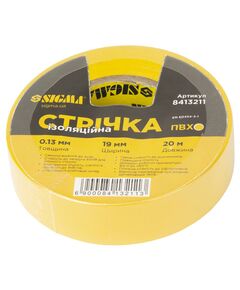 Ізоляційна стрічка ПВХ жовта 0.13мм×19мм×20м SIGMA (8413211), фото  | SNABZHENIE.com.ua