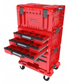 Набор ящиков QBRICK SYSTEM PRO RED SET 4, мобильный шкаф 525x345x885, фото  | SNABZHENIE.com.ua