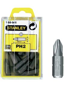 Вставка под шлиц PH2, 25 мм, 1/4, 25 шт. STANLEY, фото  | SNABZHENIE.com.ua
