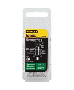 Заклепка алюмінієва діаметром 4 мм, робочою довжиною 3 мм, 20 штук в упаковці STANLEY 1-PAA52T, фото  | SNABZHENIE.com.ua