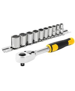 Тріщотка STANLEY 1/4, 72 зубці, 10 торцевих головок STMT82666-0, фото  | SNABZHENIE.com.ua