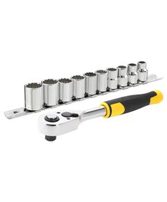 Тріщатка STANLEY 3/8, 72 зубці, 10 торцевих головок, фото  | SNABZHENIE.com.ua