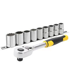 Тріщотка STANLEY 1/2, 72 зуба, шаг 5* + 9 торцевых головок (10 шт.), фото  | SNABZHENIE.com.ua