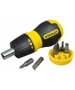 Отвертка укороченная Ratchet Stubby STANLEY с 6 битами, фото  | SNABZHENIE.com.ua