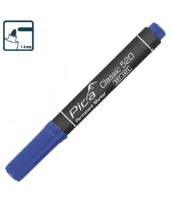 Маркер перманентний Pica Classic 520/41, синій, круглий наконечник, фото  | SNABZHENIE.com.ua