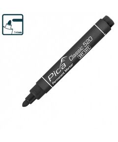Маркер перманентний Pica Classic 520/46 чорний, круглий наконечник, фото  | SNABZHENIE.com.ua