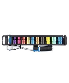 Набор цветных торцевых головок 10 шт. с трещоткой 1/2 HOEGERT HT1R382, фото  | SNABZHENIE.com.ua