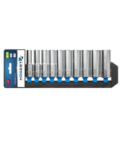 Набор глубоких шестигранных головок 76 мм, 1/2, 10 шт. HOEGERT, фото  | SNABZHENIE.com.ua