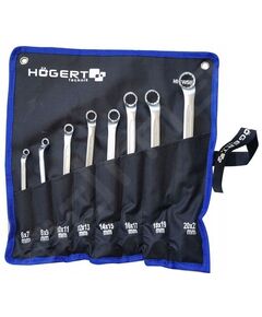 Набір накидних зігнутих ключів 8 шт, розмір 6-22 мм, CrV HOEGERT HT1W598, фото  | SNABZHENIE.com.ua