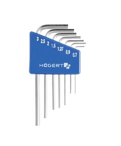 Набір шестигранних ключів 7 шт., 0,71-3,0 мм HOEGERT HT1W800, фото  | SNABZHENIE.com.ua