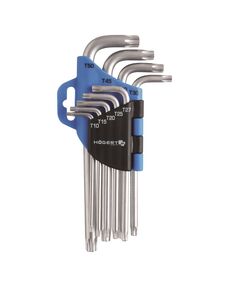 Набор Г-образных ключей TORX T10-T50, CrV, 9 шт. HOEGERT HT1W814, фото  | SNABZHENIE.com.ua