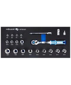 Набор инструментов с трещоткой 3/8 (21 шт.) в ложементе EVA HOEGERT, фото  | SNABZHENIE.com.ua