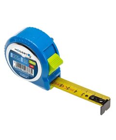 Рулетка HOEGERT 5 м, 19 мм, нейлоновое покрытие, стопор, фото  | SNABZHENIE.com.ua