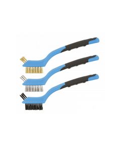 Набір щіток, 3 шт.: нержавіюча сталь, латунь, нейлон HOEGERT HT3B647, фото  | SNABZHENIE.com.ua