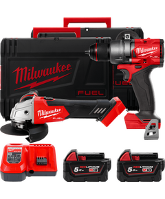 Набір акумуляторних інструментів MILWAUKEE M18 FPP2E3-502X з 2-ма батареями, фото  | SNABZHENIE.com.ua