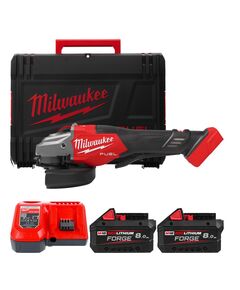 Кутова шліфувальна машина акумуляторна MILWAUKEE, M18 FHSAG125XPDB2-802X, &Oslash;125мм (ЗП, 2 акк.Х8Ач, HDкейс), фото  | SNABZHENIE.com.ua