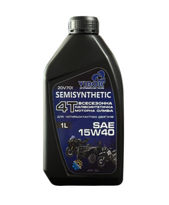 Олива моторна TM VIROK SEMISYNTHETIC 4T SAE 15W-40  для чотиритактних двигунів напівсинтетична 1 л, фото  | SNABZHENIE.com.ua
