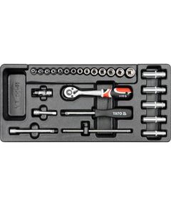 Вклад для шкафа YATO, торцевые ключи 1/4, 25 шт., фото  | SNABZHENIE.com.ua