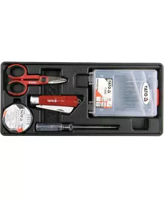 Вклад для инструментального шкафа YATO с 19 сверлами 1-10 мм, ножницы, нож, отвертка-индикатор 250 В (YT-55471), фото  | SNABZHENIE.com.ua