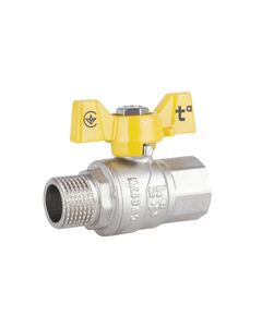 Кран шаровой Thermo Alliance Forte 1/2" ВН для газа (бабочка) SF607G15, фото  | SNABZHENIE.com.ua
