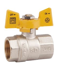 Кран шаровой Thermo Alliance Standart 1" ВР для газа (бабочка) SD602NG25PN40, фото  | SNABZHENIE.com.ua