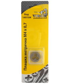 Плашка VIROK М4 х 0.7 мм из стали 9ХС для нарезки резьбы, фото  | SNABZHENIE.com.ua