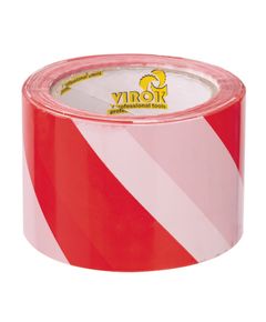 Сигнальная лента красно-белая VIROK 72 мм х 100 м, фото  | SNABZHENIE.com.ua