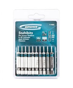Набір біт TORX 6х50, сталь S2, 10 шт, GROSS 11466G, фото  | SNABZHENIE.com.ua