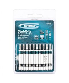 Набір біт TORX 20х50, сталь S2, 10 шт, GROSS 11470G, фото  | SNABZHENIE.com.ua