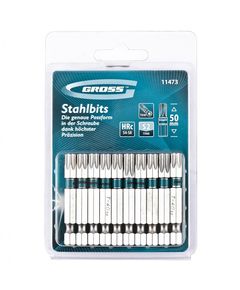 Набір біт TORX 40х50, 10 шт, сталь S2, GROSS (11473G), фото  | SNABZHENIE.com.ua