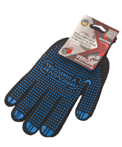 Рукавицы трикотажные VIROK черные с ПВХ точкой (6 ниток; 100%- полиэстер), размер 10, фото  | SNABZHENIE.com.ua