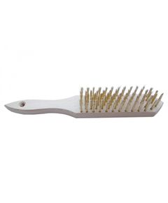 Щетка VIROK 12V305 из латунной проволоки с деревянной ручкой, 5 рядов, фото  | SNABZHENIE.com.ua