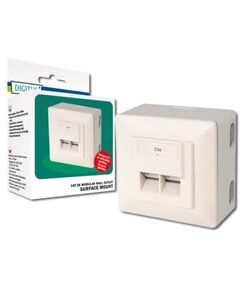 Настінна розетка DIGITUS CАТ 5e STP, 2xRJ45, 8P8C, для зовнішньої проводки, фото  | SNABZHENIE.com.ua