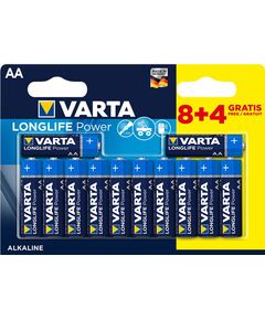 Батарейка Varta Longlife Power  лужна AA блістер, 12 шт, фото  | SNABZHENIE.com.ua