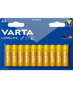 Батарейка Varta Longlife лужна AA блістер, 10 шт, фото  | SNABZHENIE.com.ua