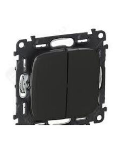 Legrand 2-клавишный, автоматические клеммы, Антрацит ALLURE, фото  | SNABZHENIE.com.ua