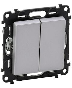 Legrand Вимикач 2-клавішний Valena LIFE, автоматичні клеми, алюміній, фото  | SNABZHENIE.com.ua