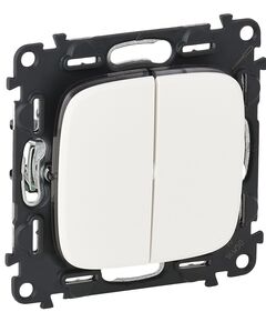 Legrand Перемикач 2-клавішний Valena ALLURE, автоматичні клеми, білий, фото  | SNABZHENIE.com.ua