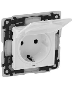 Legrand Розетка 2К+З зі шторками Valena LIFE, IP44, білий, фото  | SNABZHENIE.com.ua