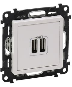 Legrand USB для зарядки двойная Белый, Valena LIFE, фото  | SNABZHENIE.com.ua