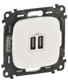 Legrand Розетка подвійна USB для зарядки Valena ALLURE, білий, фото  | SNABZHENIE.com.ua