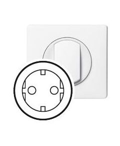 Legrand Лицьова панель розетки електричної Schuko з РЕ Celiane, гвинтовий і безгвинтовий затискач, білий, фото  | SNABZHENIE.com.ua