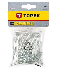 Заклепки алюмінієві 3.2 мм x 10 мм, 50 шт. TOPEX 43E302, фото  | SNABZHENIE.com.ua