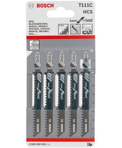 Bosch Полотно пиляльне для електролобзика по дереву T111С, 5шт, фото  | SNABZHENIE.com.ua