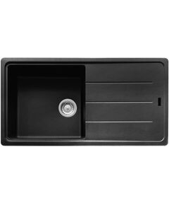 Мийка кухонна Franke Basis, фраграніт, прямокутник, з крилом, 970х500х200мм, чаша - 1, накладна, BFG 611-97, онікс, фото  | SNABZHENIE.com.ua