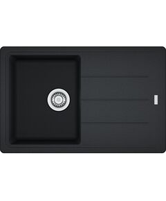 Мийка кухонна Franke Basis, фраграніт, прямокутник, з крилом, 780х500х200мм, чаша - 1, накладна, BFG 611-78, онікс, фото  | SNABZHENIE.com.ua